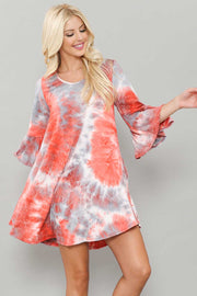 SALE!! 22 PQ {Everyday Dreams} Red/Grey Tie Dye Dress PLUS SIZE XL 2X 3X