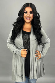 33 OT {Live For The Day} VOCAL Grey Cardigan w/Studs on Front PLUS SIZE XL 2X 3X