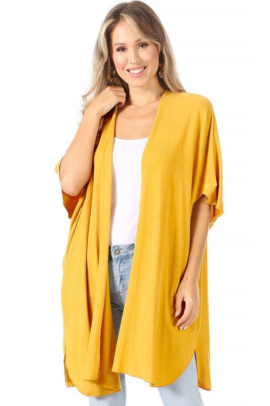 91 OT {Define Your Own Life} Mustard Kimono PLUS SIZE 1X  2X 3X