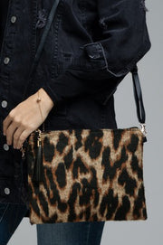 BAG {Feline Pretty} Beige Animal Print Cosmetic Bag