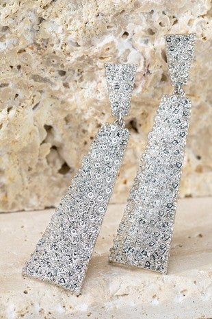 EARRINGS {The Finer Things} Silver Studded Dangle Earrings