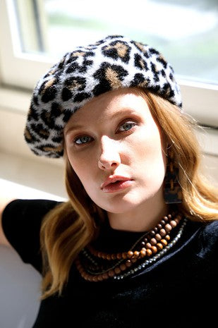 HAT {Cool Girl} Leopard Print Beret