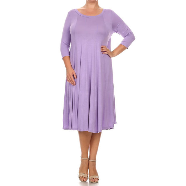 53 SQ {Playing For Keeps} Lilac Pleated A-Line Dress PLUS SIZE 1X 2X 3X