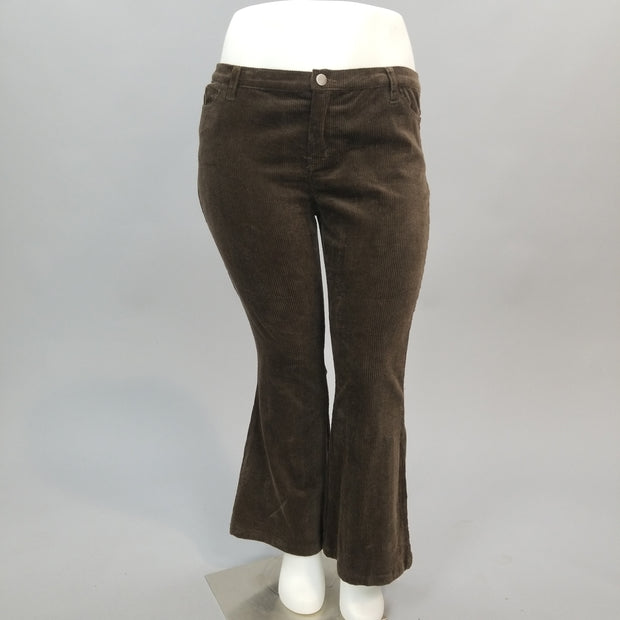 SALE!!  BT-R {The Choice Is Yours} UMGEE!! Brown Corduroy Bell-Bottom Pants PLUS SIZE