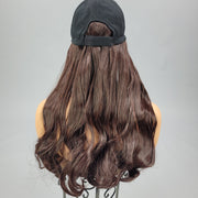 SALE!! {Alissa} Mahogany Brown Black Baseball Hat Wig