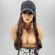 SALE!! {Alissa} Mahogany Brown Black Baseball Hat Wig