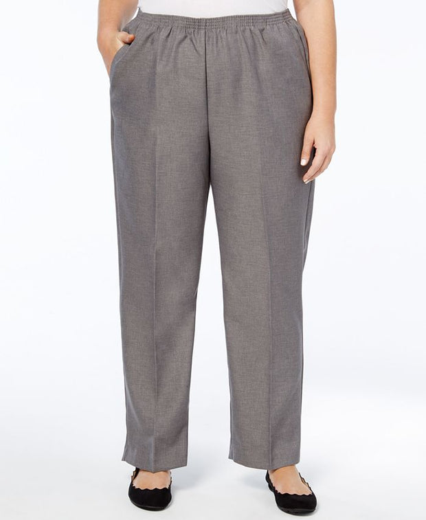 SALE!! BT-L  M-109  {Alfred Dunner} Grey Straight Leg Pants Retail $42.50 PLUS SIZE 20WS