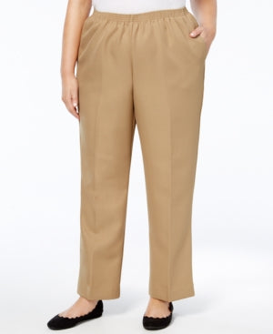 SALE!! BT-P  M-109   {Alfred Dunner} Tan Straight Leg Pants  Retail $42.50 PLUS SIZE 20WS