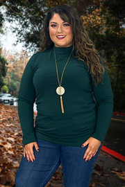 SALE!! 56 SLS-C {Admiring Style} Hunter Green High Neck Top PLUS SIZE 1X 2X 3X