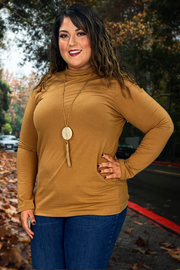 SALE!! 56 SLS-D {Admiring Style} Coffee High Neck Top SALE!!! PLUS SIZE 1X 2X 3X