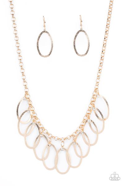 PAPARAZZI (574) {Double Oval-time} Necklace & Earrings