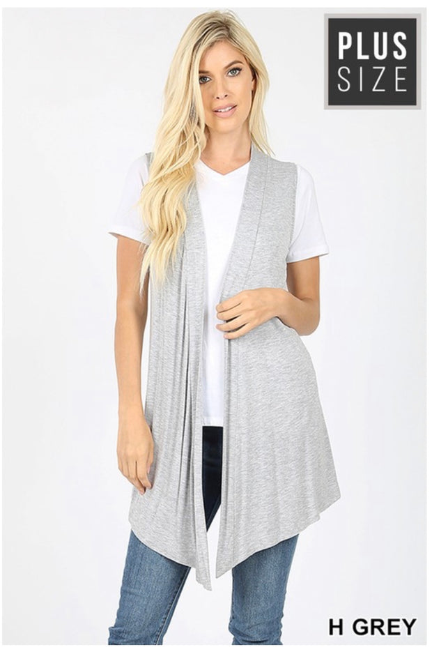 SALE!! OT-K {Never Hear Me Complain} Asymmetrical Soft Gray Vest