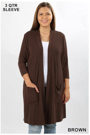 SALE!! OT-O {Free Falling} BROWN Slouchy Pocket Cardigan