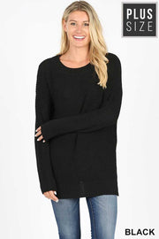 SALE! SLS-Z {Set Yourself Free} Black Sweater with Split Sides