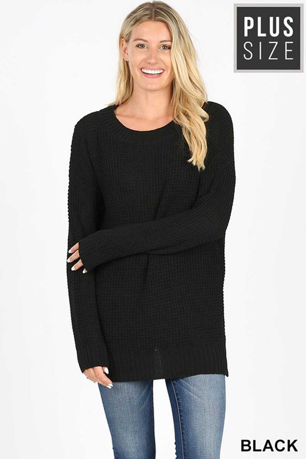 SALE! SLS-Z {Set Yourself Free} Black Sweater with Split Sides