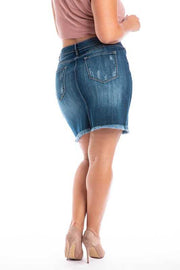 BT-B  {Prove Them Wrong} Denim Button Front Skirt PLUS SIZE 1X 2X 3X