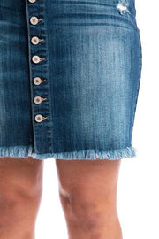 BT-B  {Prove Them Wrong} Denim Button Front Skirt PLUS SIZE 1X 2X 3X