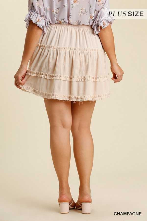 BT-S {Party People} "UMGEE" Eggshell Mini Skirt PLUS SIZE XL 1XL 2XL