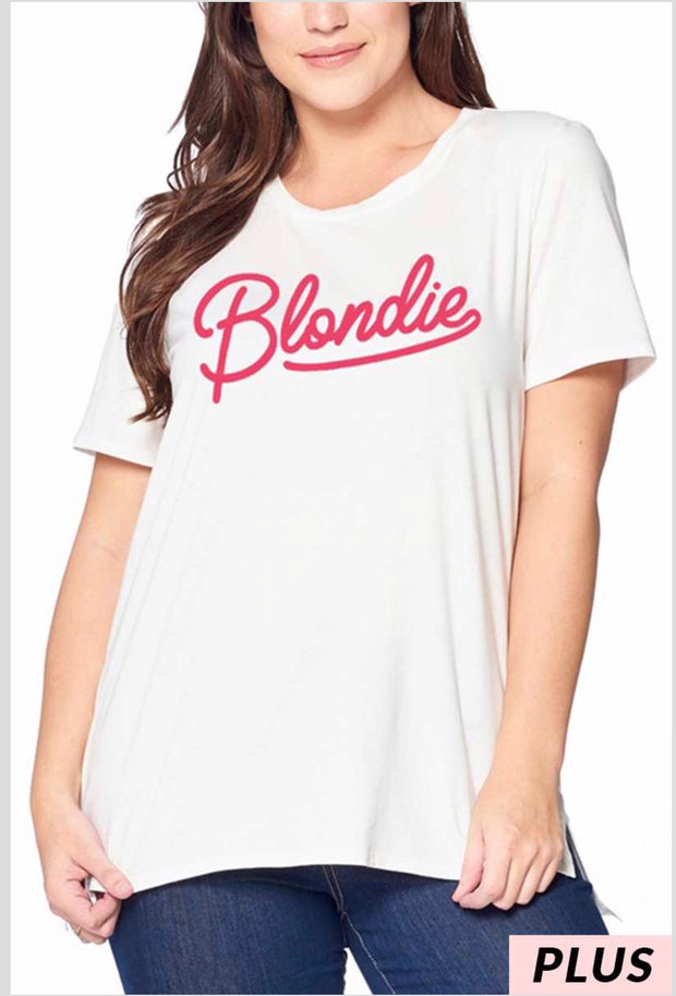 SALE!! GT-B {Blondie} Ivory Graphic Tee Plus Size 1X 2X  3X