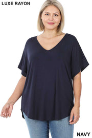 SALE!!   66 SSS-G {Simplistic Ideas} NAVY V-Neck PLUS SIZE 1X 2X 3X