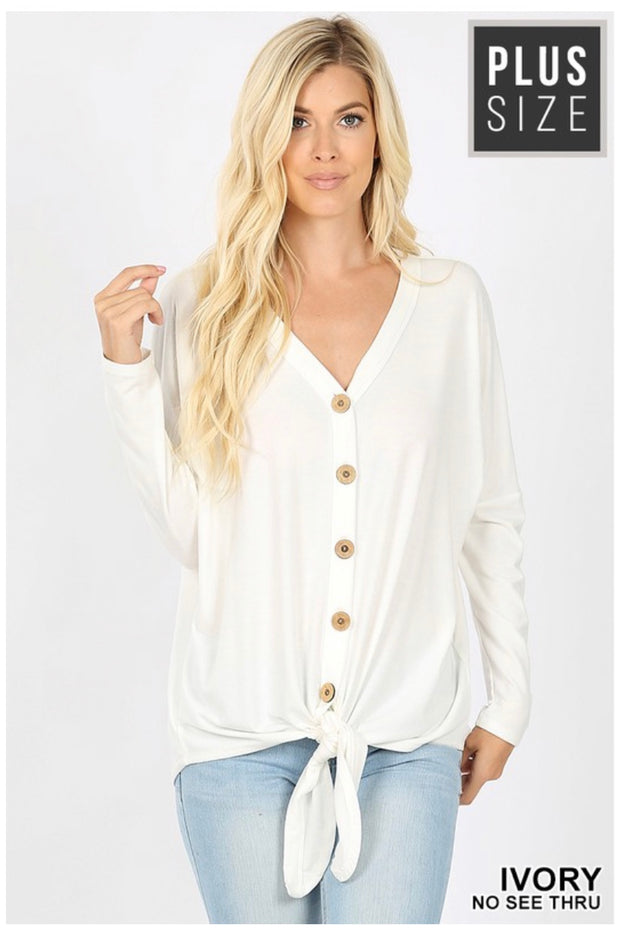 SALE!! SLS-C {Simpler Times} Ivory Button Front Top