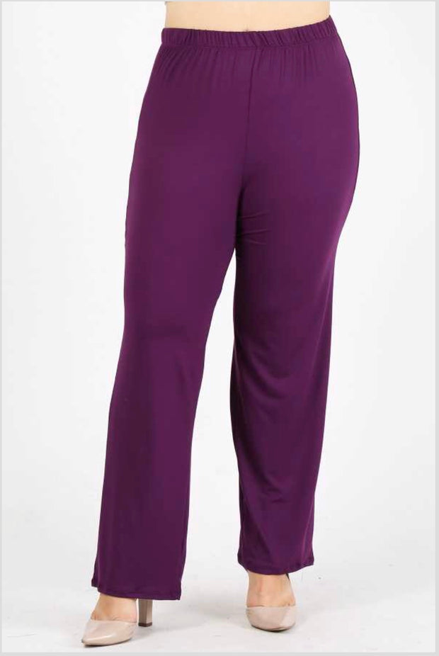 SALE!! BT-99 {No Agenda} Plum Pants Poly-Spandex Soft Feel  PLUS SIZE 1X 2X 3X