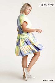 70 PSS-U {Easy Days Ahead} "UMGEE" Tie-Dye Dress PLUS SIZE XL, 1XL, 2XL