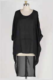 SALE!! SSS-B {Cool Topic} Black Sheer Hi-Lo with Cuff Sleeves