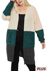 SALE!!  40 OT-D {Cozy Essence} Tan Green Ribbed Cardigan SALE!!!   PLUS SIZE XL 2X 3X