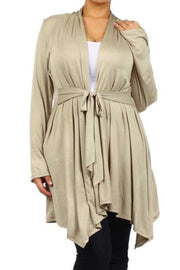 SALE!!   41 OT-E {Enamored With You} Taupe Tie Front Cardigan PLUS SIZE XL 2X 3X