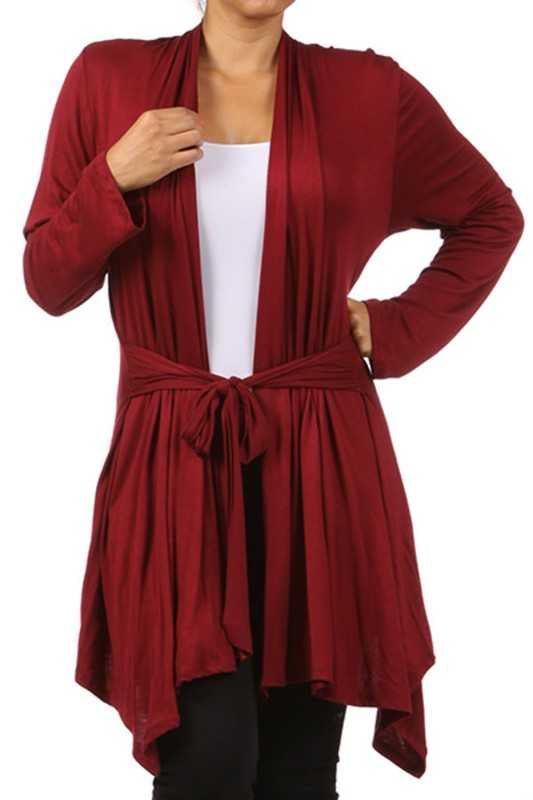 SALE!! 41 OT-G {One Perspective} Burgundy Tie Front Cardigan PLUS SIZE XL 2X 3X