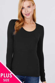 40 SLS-A {Midnight Rush} Black Crew Neck Active Basic Top PLUS SIZE XL 1X 2X