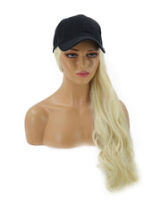 SALE!! {Charlotte} Bright Blonde Curl Baseball Hat Wig