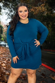 SALE!! SLS-G  {All Is Well} Marine Blue Dress With Front Tie Detail