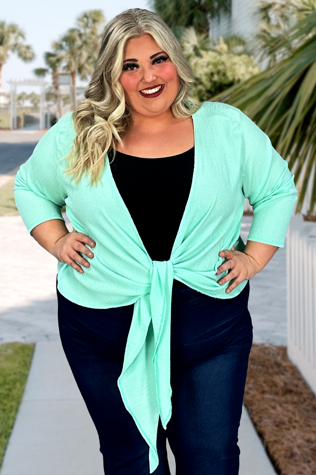 72 OT-G {Not Your Average} Mint Bolero Cardigan EXTENDED PLUS SIZE 3X 4X 5X 6X