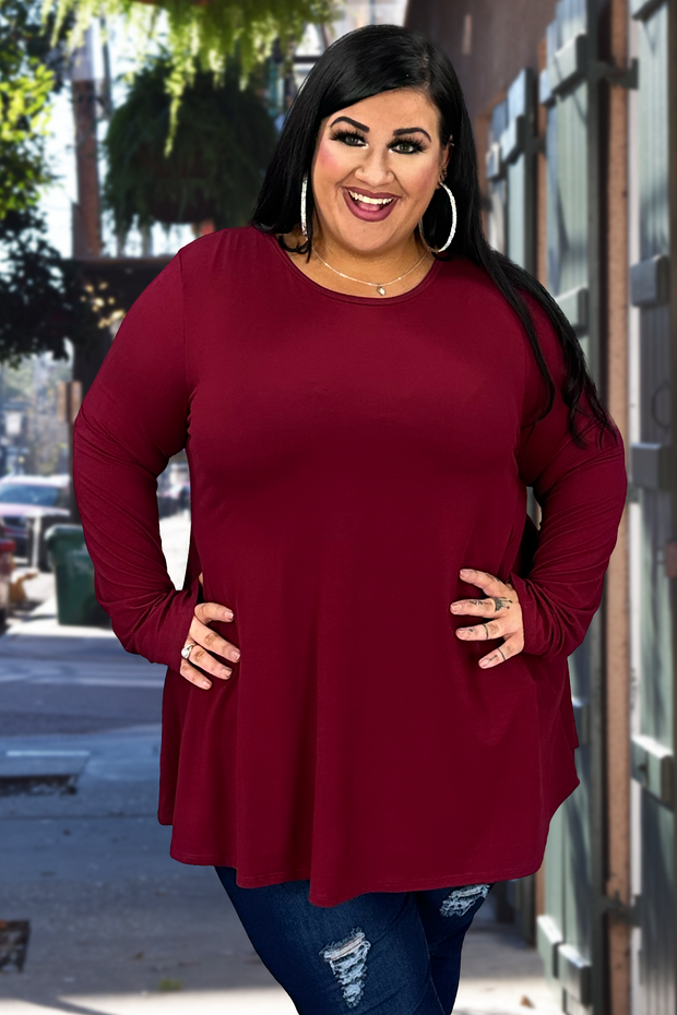 SALE!! 50 SLS-F {The New Staple} Burgundy "Buttersoft" Top PLUS SIZE 1X 2X 3X 4X 5X 6X