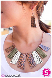 PAPARAZZI (174) {A Fan Of The Tribe} Necklace & Earrings