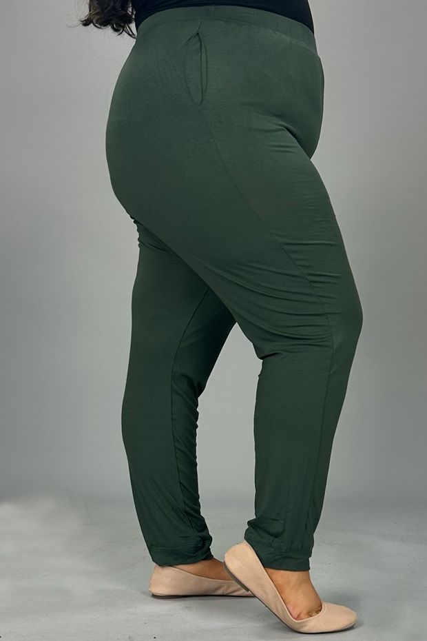 BT-M {Always Moving} Olive Joggers W/Pockets  PLUS SIZE 1X 2X 3X