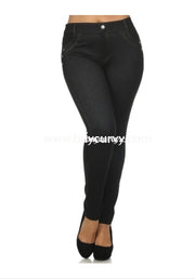 Bt- U Black Jeggings With Rhinestone Button Detail Sale! Bottoms