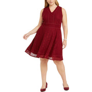 SALE!! LD-D M-109  {Charter Club} Maroon Lace Dress Retail $109.50 PLUS SIZE 1X 2X 4X