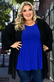 54 OT-D {Dinner Date} Black Swiss Dot Cardigan PLUS SIZE XL 2X 3X