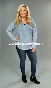 Hd-I {Such A Cutie} Slate Blue V-Neck Hi-Lo Sale!! (Runs Small) Hoodies