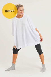 SALE!! 19 SSS-Y {Free Forever} White Oversized Top PLUS SIZE 1X/2X  2X/3X