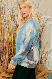 SALE!  25 PLS-B {Laid Back} Blue Mint Tie Dye  Top PLUS SIZE XL 2X 3X