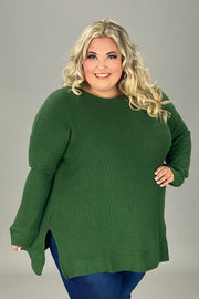 SALE!! 31 SLS-F {Speak Truth} Army Green Waffle Knit Top PLUS SIZE XL 2X 3X