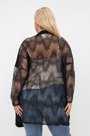 24 OT {Lace All Day} VOCAL Black Lace Cardigan PLUS SIZE XL 2X 3X