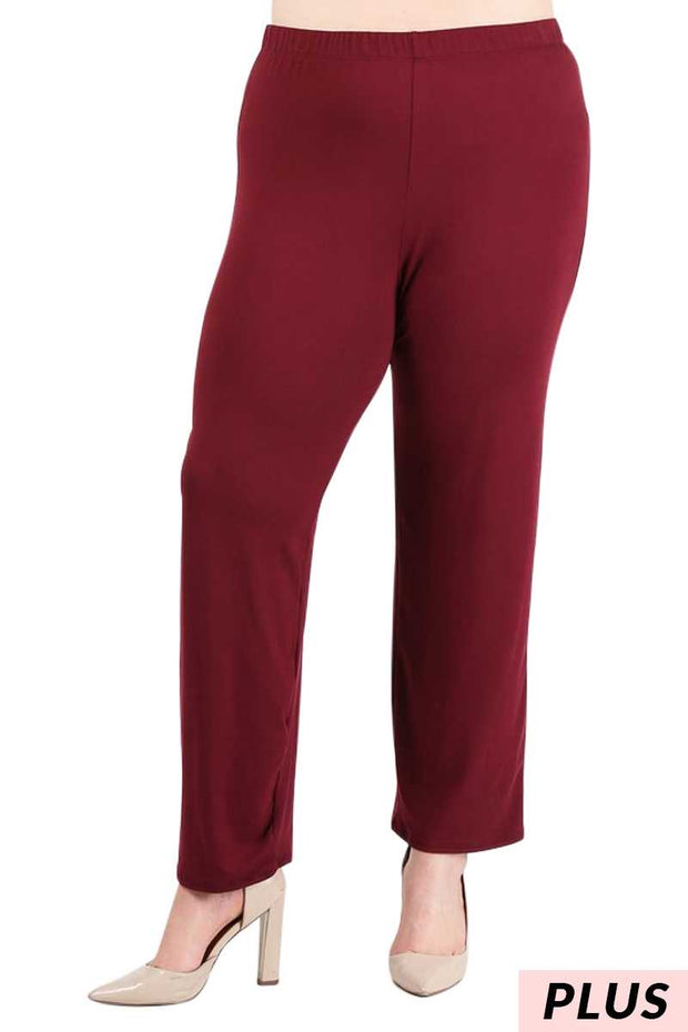 LEG -50   {Taking Time To Love} Burgundy Loose Fit Pants  PLUS SIZE 1X 2X 3X