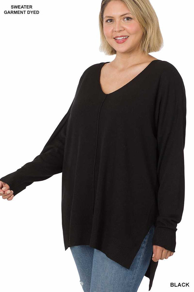 SALE! 27 SLS-A {Simple Adventures} Black Long Sleeve Tunic PLUS SIZE 1X 2X 3X