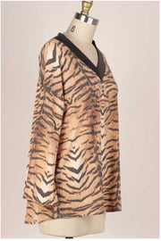 SALE! 25 PLS-D {Wildly Cute} Tan Tiger Print Top PLUS SIZE XL 2X 3X