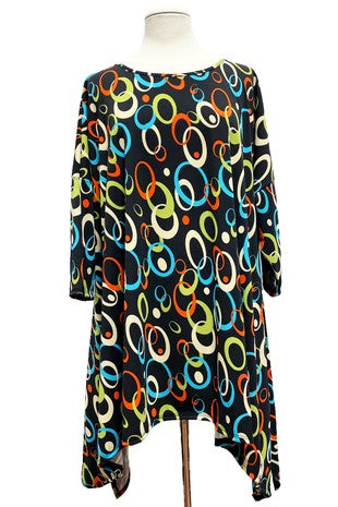 50 PQ {Simply Grand} Black Circle Print Top PLUS SIZE XL 2X 3X